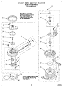 PUMP AND MOTOR Diagram and Parts List for DP8500XXN3  Whirlpool Dishwasher