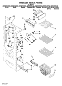 FREEZER LINER PARTS Diagram and Parts List for GD5NVAXSB03  Whirlpool Refrigerator