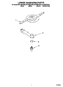 LOWER WASHARM PARTS Diagram and Parts List for GU1500XTKQ0  Whirlpool Dishwasher