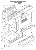 DOOR AND DRAWER PARTS Diagram and Parts List for YKESC308LS0  KitchenAid Range