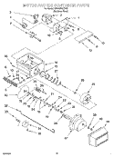 MOTOR AND ICE CONTAINER Diagram and Parts List for KSSS36QHX00  KitchenAid Refrigerator