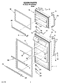 DOOR PARTS Diagram and Parts List for RT14BKXSQ00  Roper Refrigerator