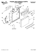 FRAME AND CONSOLE, LITERATURE Diagram and Parts List for DU810SWKU0  Whirlpool Dishwasher