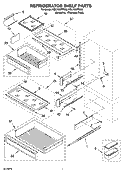 REFRIGERATOR SHELF PARTS Diagram and Parts List for KBLV36FPS02  KitchenAid Refrigerator