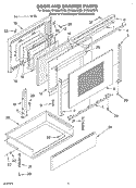 DOOR AND DRAWER Diagram and Parts List for GY396LXGB5  Whirlpool Range