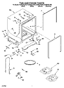 TUB AND FRAME PARTS Diagram and Parts List for KUDS01FLSS5  KitchenAid Dishwasher