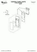 CONTROL PANEL PARTS Diagram and Parts List for MH1170XSB5  Whirlpool Microwave