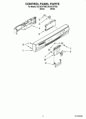 CONTROL PANEL PARTS Diagram and Parts List for DU1301XTVB0  Whirlpool Dishwasher