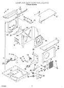 AIR FLOW AND CONTROL Diagram and Parts List for RE183G0  Whirlpool Air Conditioner