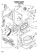 CABINET PARTS Diagram and Parts List for 7MLGR5620MQ2  Whirlpool Dryer