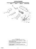 LATCH Diagram and Parts List for KEMC378KSS0  KitchenAid Microwave Oven Combo