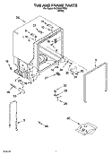 TUB AND FRAME PARTS Diagram and Parts List for DUC600XTPQ3  Whirlpool Dishwasher