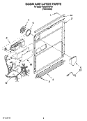 DOOR AND LATCH PARTS Diagram and Parts List for KUDU02VSPA4  KitchenAid Dishwasher