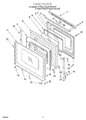 DOOR Diagram and Parts List for SF195LEHZ0  Whirlpool Range