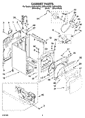 CABINET PARTS Diagram and Parts List for WGD6400SB0  Whirlpool Dryer