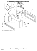CABINET AND INSTALLATION PARTS Diagram and Parts List for MH2155XPS1  Whirlpool Microwave