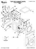 TOP AND CABINET PARTS Diagram and Parts List for WFW9200SQA11  Whirlpool Washer