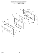 MICROWAVE DOOR Diagram and Parts List for RMC275PDQ2  Whirlpool Microwave Oven Combo
