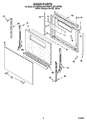 DOOR PARTS, MISCELLANEOUS PARTS Diagram and Parts List for SF315PEPB2  Whirlpool Range