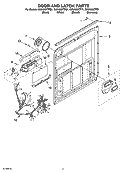 DOOR AND LATCH PARTS Diagram and Parts List for GU2400XTPQ1  Whirlpool Dishwasher