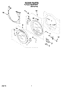 DOOR PARTS Diagram and Parts List for YKEHS01PMT0  KitchenAid Dryer