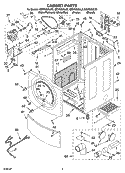 CABINET PARTS Diagram and Parts List for GEW9200LW2  Whirlpool Dryer