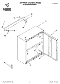 24`` Wall Gearbox Parts Diagram and Parts List for GAWG241DRG00  Whirlpool Cabinet
