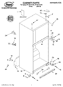 CABINET PARTS Diagram and Parts List for RT18DKXKT05  Roper Refrigerator