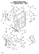 REAR PANEL Diagram and Parts List for KAWS850LE0  KitchenAid Washer