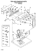 TOP AND CONSOLE PARTS Diagram and Parts List for YLEQ9857LW1  Whirlpool Dryer