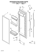 REFRIGERATOR DOOR Diagram and Parts List for KSRD27FKBT01  KitchenAid Refrigerator
