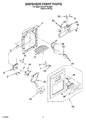 DISPENSER FRONT Diagram and Parts List for 3KED0FHQKQ00  KitchenAid Refrigerator