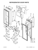 REFRIGERATOR DOOR PARTS Diagram and Parts List for 7WF736SDAM10  Whirlpool Refrigerator