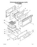 OVEN DOOR AND BROILER Diagram and Parts List for SF330PEWQ3  Whirlpool Range