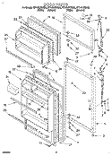 DOOR Diagram and Parts List for ET14HJXDN00  Whirlpool Refrigerator