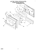 UPPER OVEN DOOR Diagram and Parts List for RB770PXBQ1  Whirlpool Wall Oven
