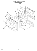 OVEN DOOR Diagram and Parts List for RM765PXBB2  Whirlpool Wall Oven