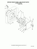 DRYER FRONT PANEL AND DOOR PARTS Diagram and Parts List for LTE5243DQ9  Whirlpool Washer Dryer Combo