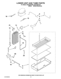 LOWER UNIT AND TUBE PARTS Diagram and Parts List for KSSO36QTB04  KitchenAid Refrigerator