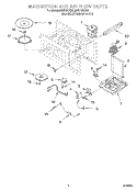 MAGNETRON AND AIR FLOW Diagram and Parts List for MHE13XKB0  Roper Microwave