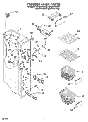 FREEZER LINER PARTS Diagram and Parts List for KSRG25FKST18  KitchenAid Refrigerator