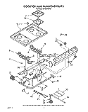 COOKTOP AND MANIFOLD, LIT/OPTIONAL Diagram and Parts List for SF3300EWW1  Whirlpool Range