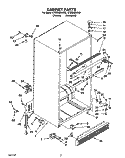 CABINET Diagram and Parts List for ET22DMXAW00  Whirlpool Refrigerator