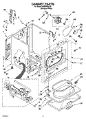 CABINET PARTS Diagram and Parts List for LGB6300LW1  Whirlpool Dryer