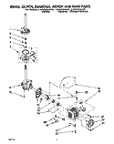 BRAKE, CLUTCH, GEARCASE, MOTOR AND PUMP Diagram and Parts List for LSP9355AW0  Whirlpool Washer