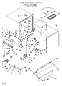 TUB ASSEMBLY Diagram and Parts List for DU800DWGQ1  Whirlpool Dishwasher