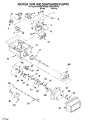 MOTOR AND ICE CONTAINER PARTS Diagram and Parts List for CS25AFXKQ03  Crosley Refrigerator