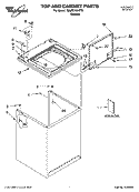 TOP AND CABINET PARTS Diagram and Parts List for 7MLSE7534PT0  Whirlpool Washer