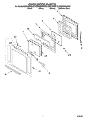 OVEN DOOR PARTS Diagram and Parts List for KEBC208KSS02  KitchenAid Wall Oven