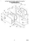 DRYER FRONT PANEL AND DOOR Diagram and Parts List for LTE6234DQ0  Whirlpool Washer Dryer Combo
